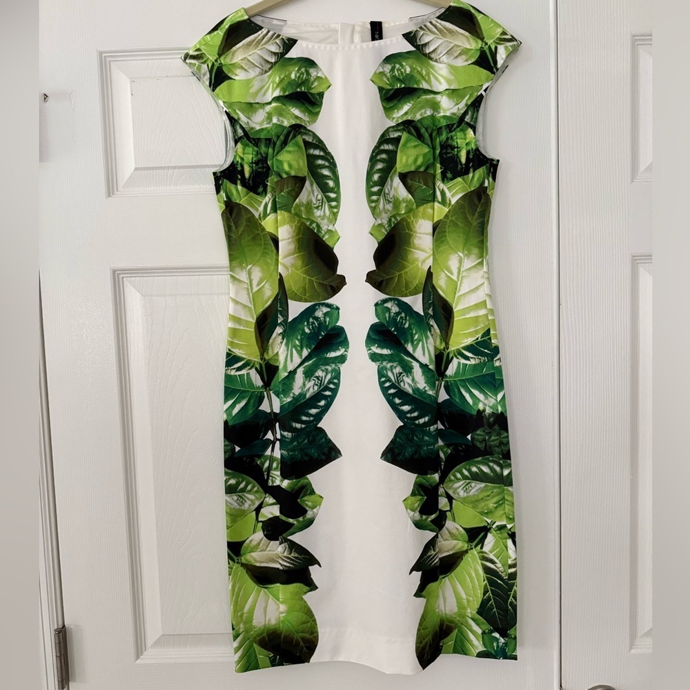 Marc Cain Tropical Leaves Printed Sheath Dress Size 3